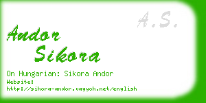 andor sikora business card